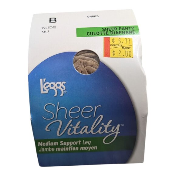 Leggs Sheer Energy Vitality Nude Sheer Toe Pantyhose Size B 94663 NIB - Picture 1 of 6